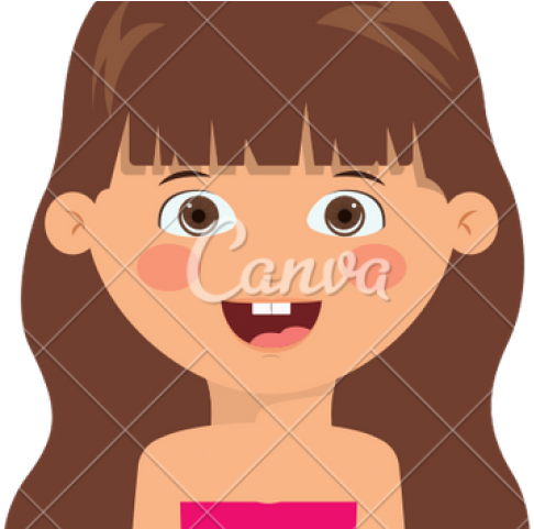 Girl Cartoon Faces - Girl Cartoon Happy (640x480), Png Download