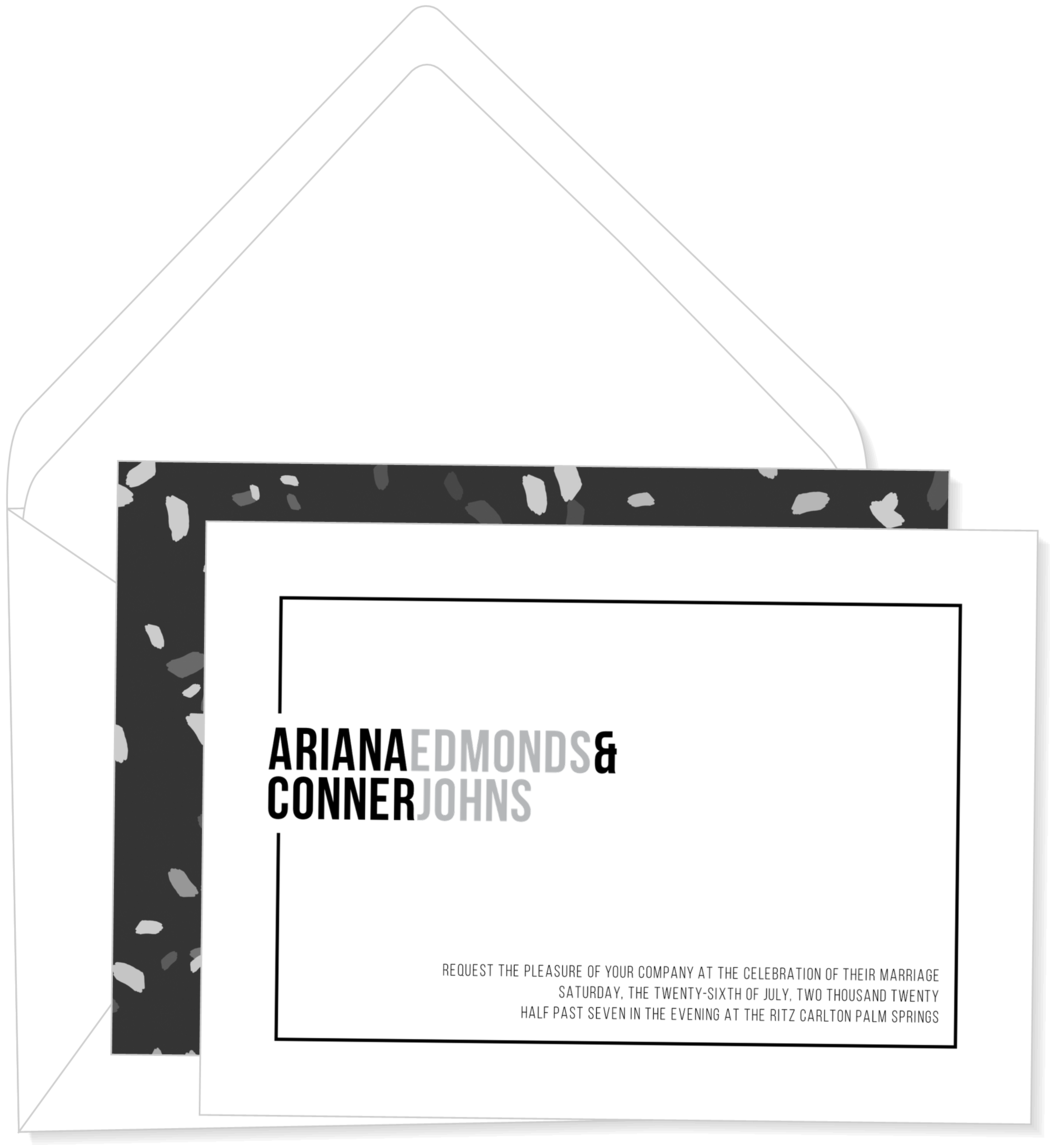 Name Frame Wedding Invitation - Line Art (1050x1145), Png Download