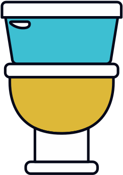 Color Sections Silhouette Of Toilet Icon In Front View - Front View Of Toilet (550x550), Png Download