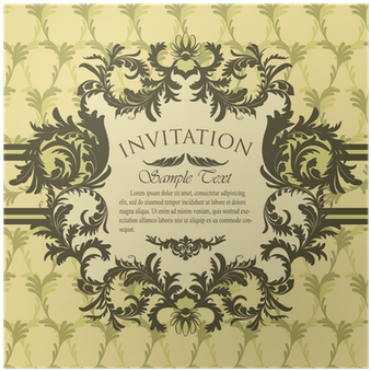 Vintage Invitation Card With Antique Floral Frame Poster - Poster (400x400), Png Download