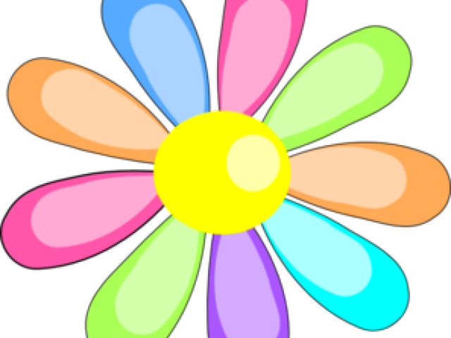 Easter Flower Clipart Rainbow Flower - Clip Art (640x480), Png Download