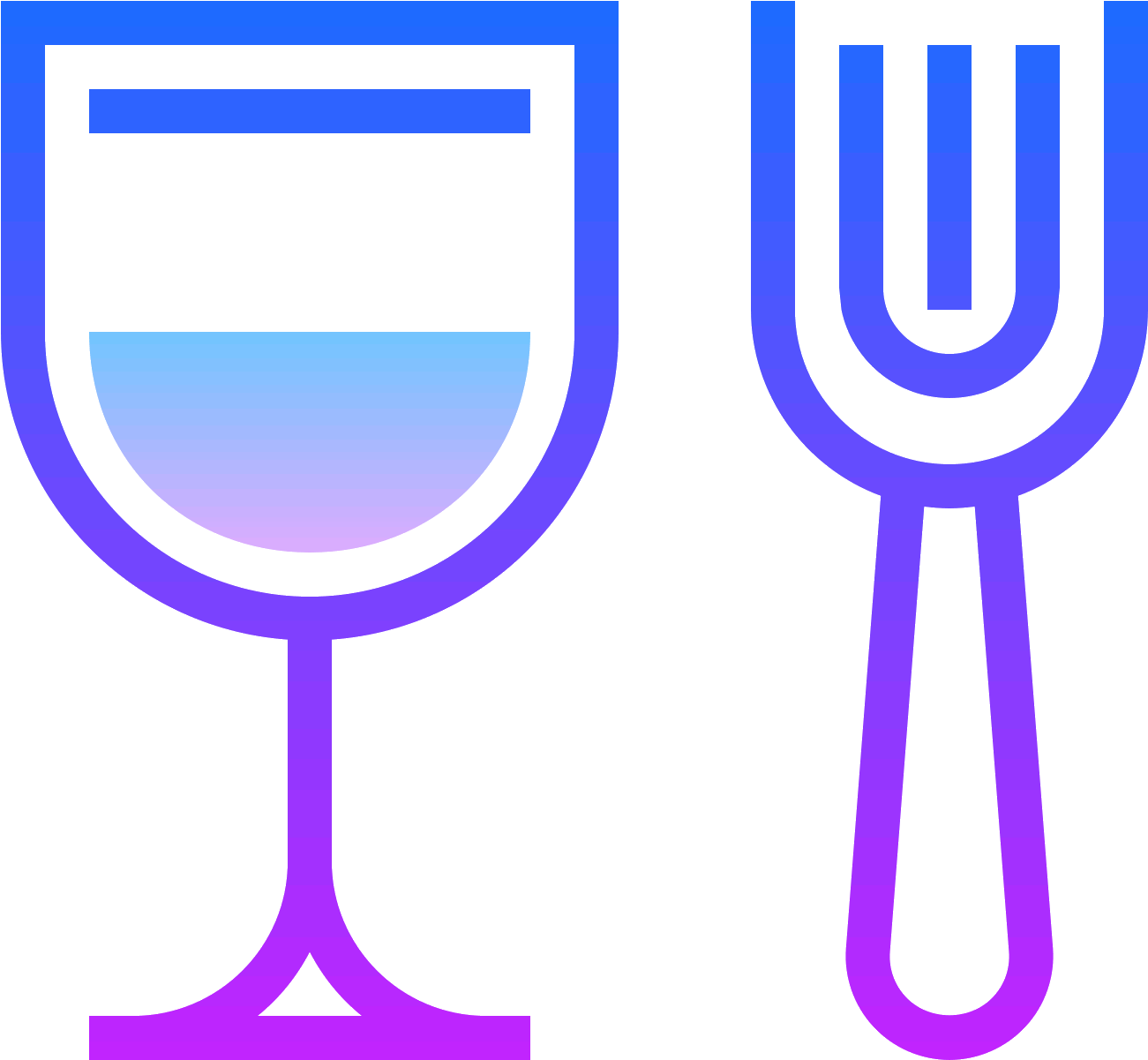 This Icon Contains A Glass And A Fork (1600x1600), Png Download