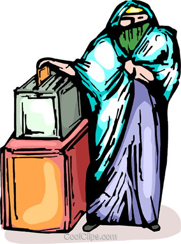 Woman Placing A Vote In A Ballot Box Royalty Free Vector (357x480), Png Download