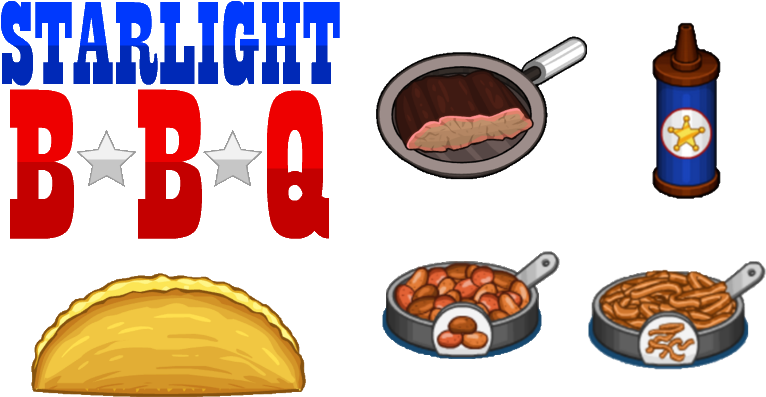 Starlight Bbq Ingredients - Papa's Cheeseria Starlight Bbq (805x454), Png Download