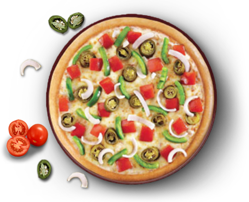 Mexican Green Wave Pizza - Hot N Spicy Chicken Pizza Dominos (500x406), Png Download