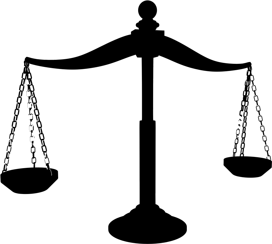 Computer Icons Legal System Measuring Scales Download - Scales Of Justice Silhouette (836x750), Png Download