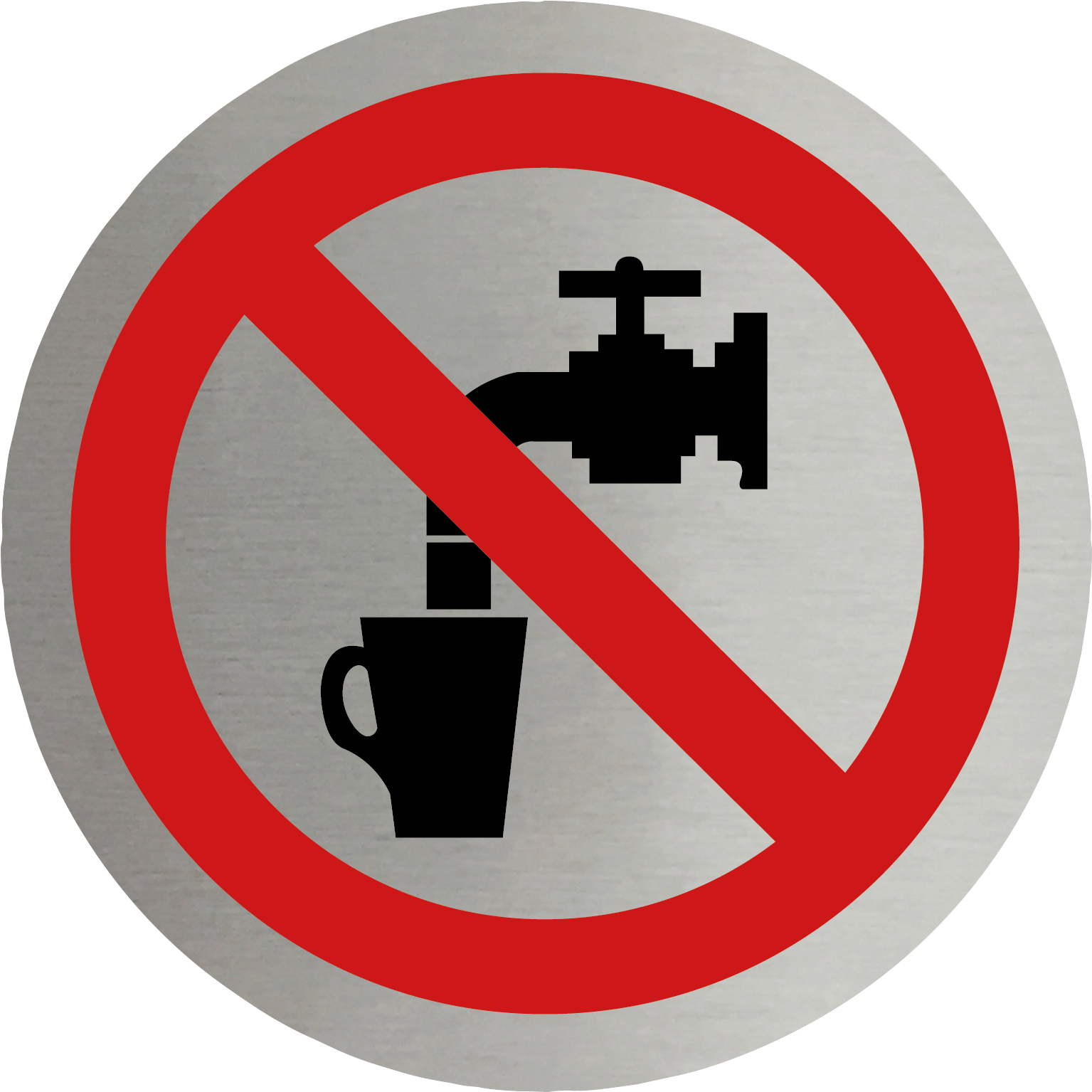 Not Drinking Water Signage (1600x1600), Png Download