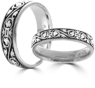 Grecian Matching Wedding Rings - Wedding Ring (400x400), Png Download