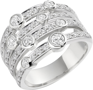Chunky White Gold Diamond Band - Chunky Gold Ring With Diamond (400x400), Png Download