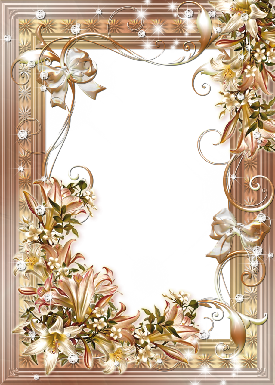 Flower Photo Frame With Lilies Bouquets - Mylittlething4u Lace Watch, Flower Watch, Beige Watch, (914x1280), Png Download