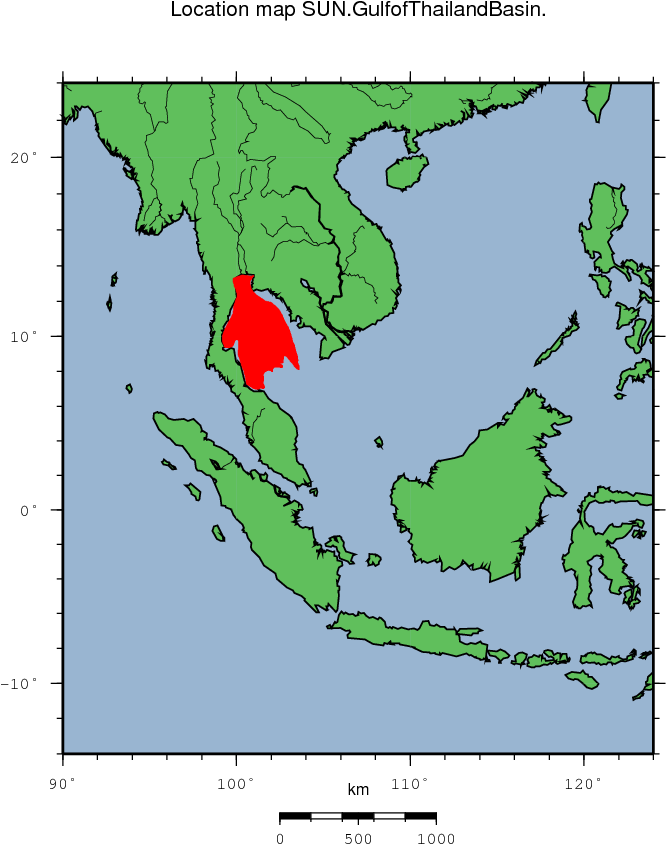 Gulf Of Thailand Basin Location Map - Gulf Of Thailand On The Map (706x885), Png Download
