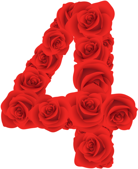 Descargar - Number Four A Flower (491x600), Png Download
