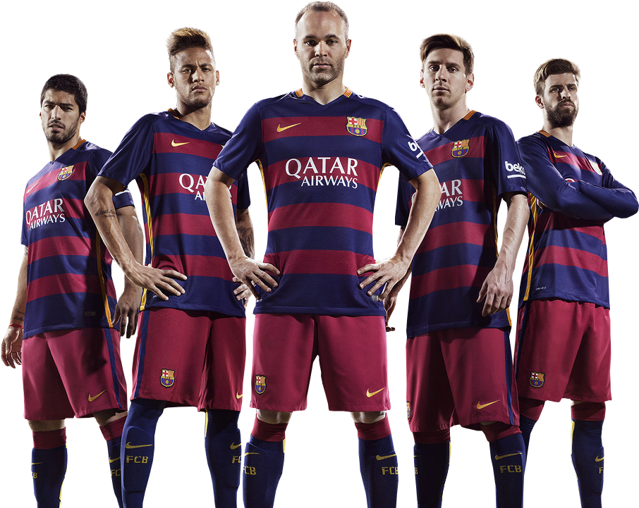 Luis Suarez, Neymar, Andres Iniesta, Lionel Messi & - Messi Neymar Suarez Png (954x720), Png Download