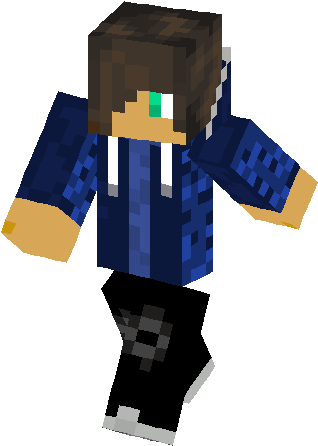 Percy Jackson Skin - Girl With Blue Hoodie Minecraft Skin (317x453), Png Download