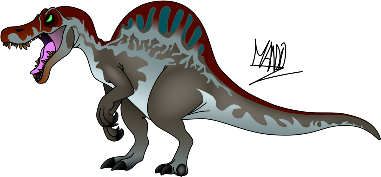 Spinosaurus Background Png - Rainbowarmas Spinosaurus (1296x616), Png Download