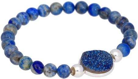 Lapis Lazuli Druzy Bracelet - Pulseira De Pedra Azul (700x700), Png Download