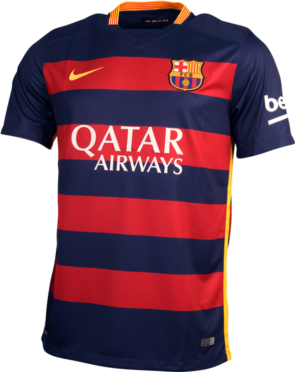Fc Barcelona 2015/16 Men's Official Home Jersey - Neymar Autographed Jersey - Jr. Qatar Airways Nike (740x740), Png Download