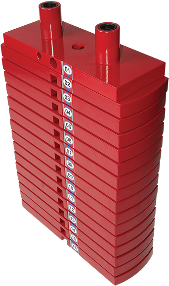 Body-solid Premium Red Steel Weight Stack 150lbs, 15 (600x600), Png Download