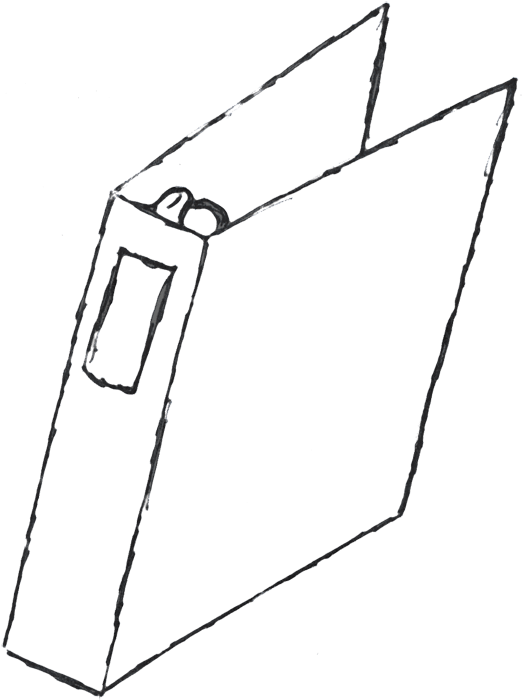 Binder Clip Clipart - Binder Clipart Black And White (534x700), Png Download