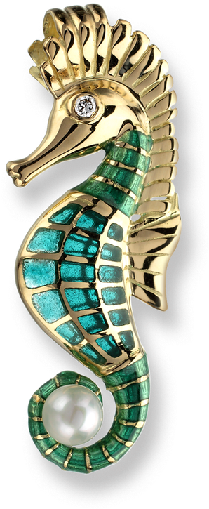Nicole Barr Designs 18 Karat Gold Seahorse Necklace - Seahorse Jewellers (800x800), Png Download