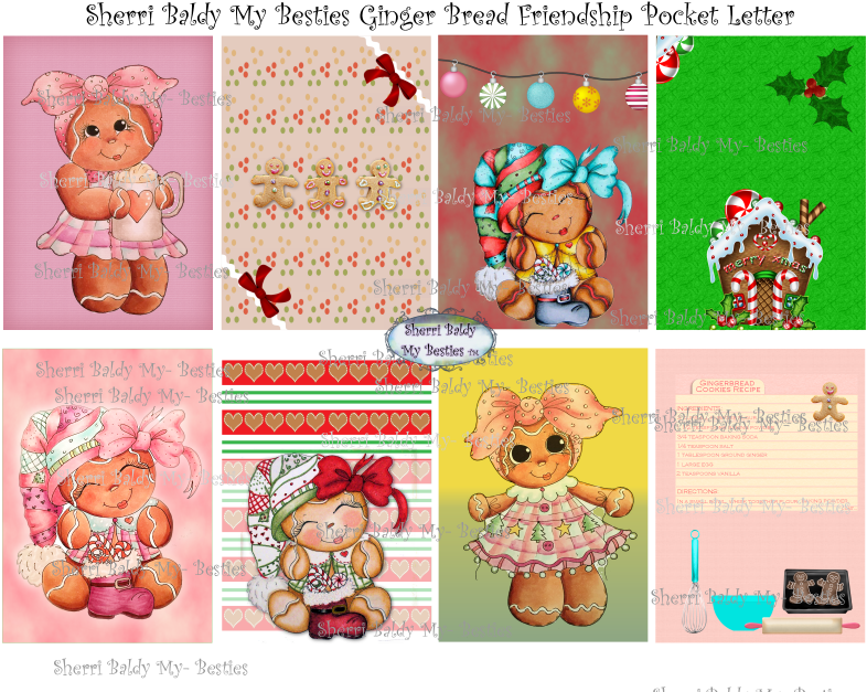 "ginger Bread Besties" Paper Pocket Letter Instant - Cartoon (828x640), Png Download