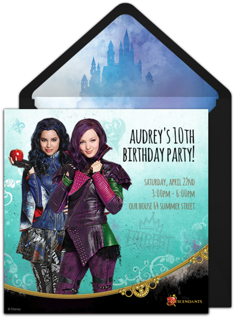 Descendants Online Invitation - Mal Disney Descendants Cardboard Cutout Standup (650x650), Png Download