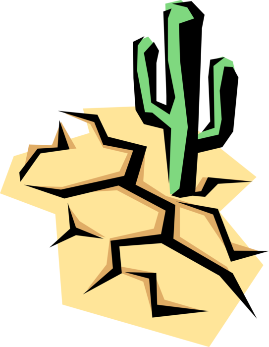 Vector Illustration Of Desert Vegetation Succulent - Illustration (543x700), Png Download