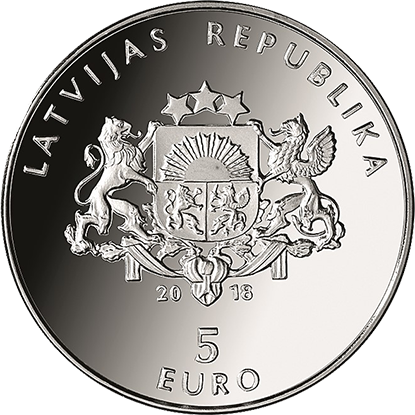 Latvian €5 Silver Coin - 5 Euro Mein Lettland 2018 (415x415), Png Download