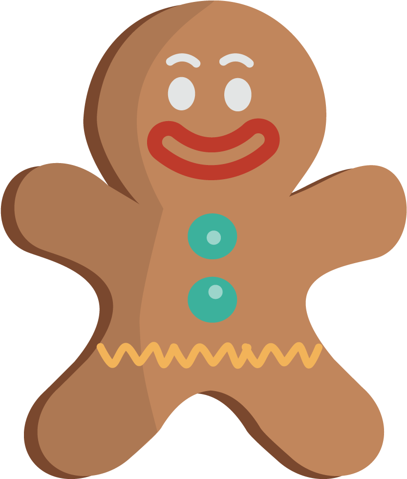 Ginger Bread Clipart - Gingerbread Man Clipart (1000x1000), Png Download