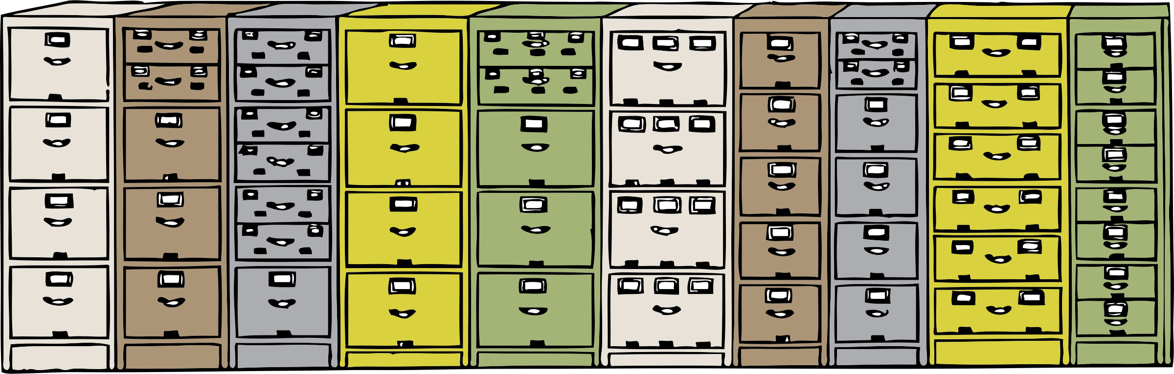 Big Image - File Cabinets Clip Art (2400x766), Png Download