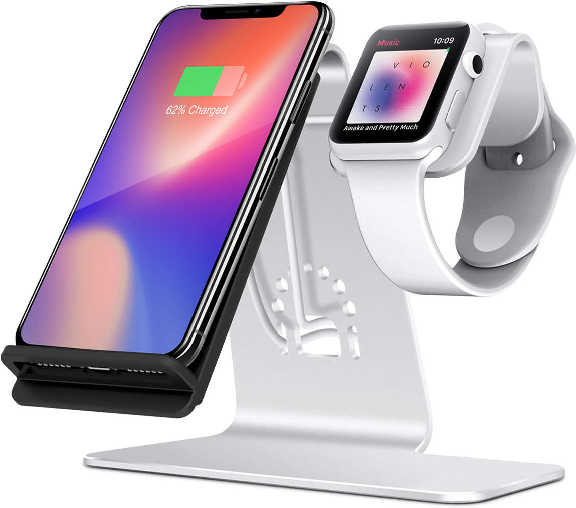 Qi Ladestation Iwatch Und Iphone (1150x1500), Png Download