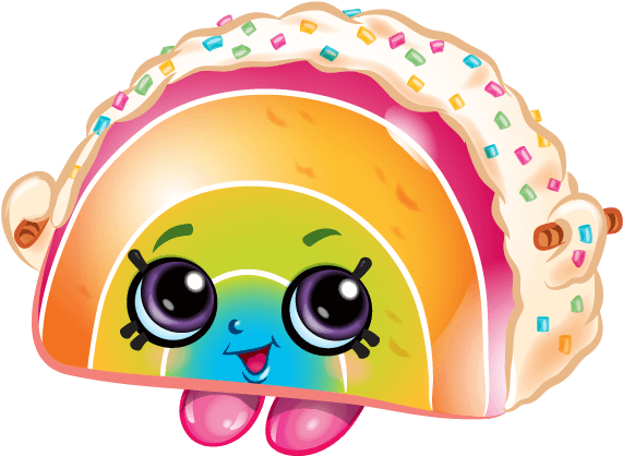 Rainbow Bite - Shopkins Rainbow Bite (576x495), Png Download