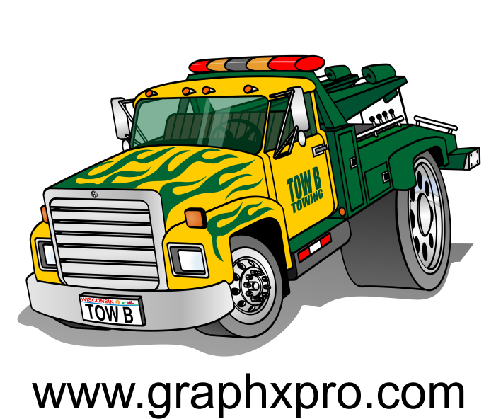 Hot Rod Cartoon Tow Truck With Flames - Pune Institute Of Business Management (736x645), Png Download