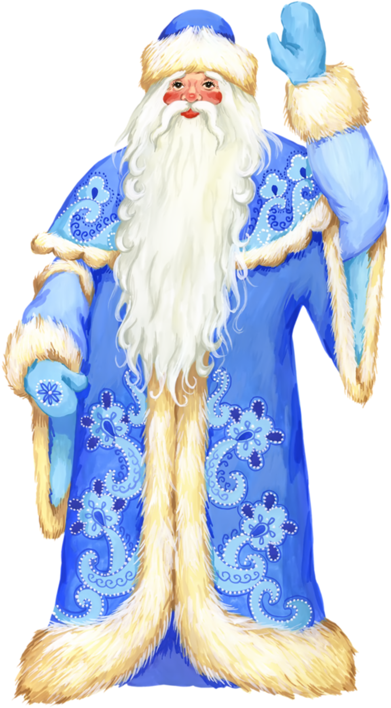Pere Noel - Santa Claus Blue Clipart (800x1400), Png Download