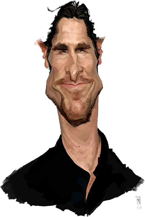 Christian Bale Png Image - Caricatures Of Alberto Russo (616x850), Png Download