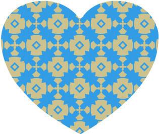 Blue Gold Geometric Heart-shaped Mousepad - Geometry (500x500), Png Download