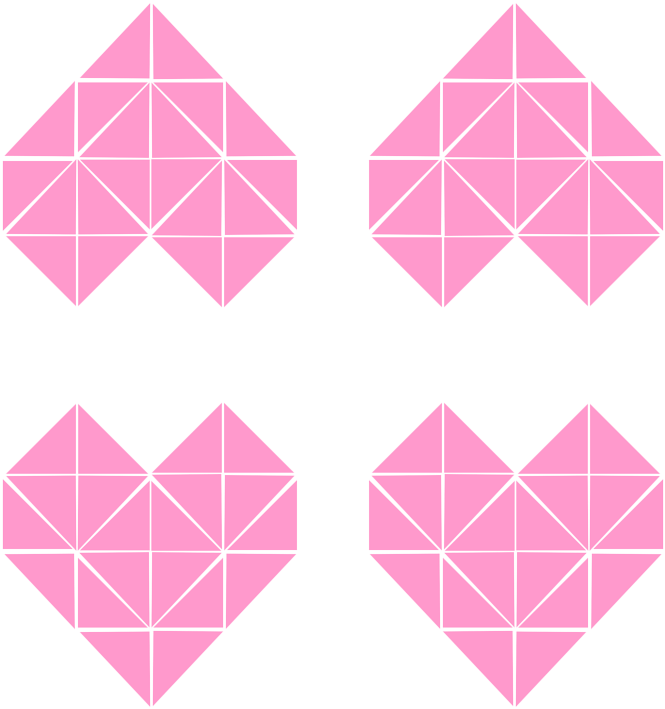 Schwarz & Weiß Herzen Notizblock Origami Herz Von (732x800), Png Download