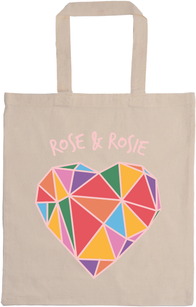 Geometric Rainbow Heart Tote Bag - Tote Bag (700x700), Png Download