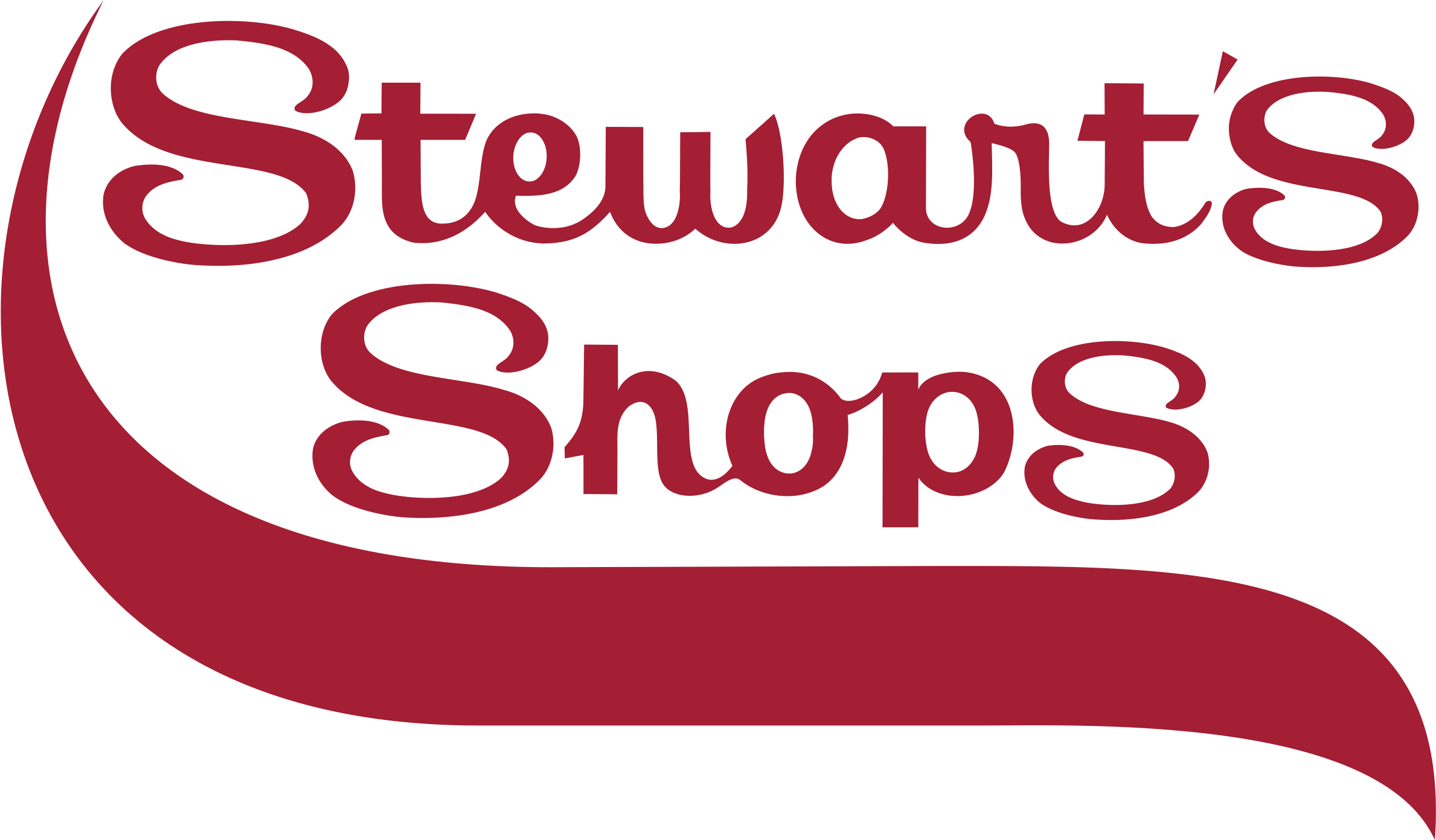 Hi Res Stewarts Shops Wave Logo Color - Stewart's Shops Logo (2486x1390), Png Download