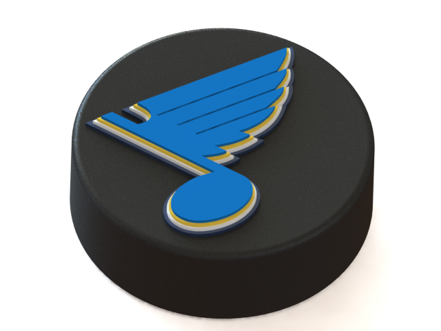 3d Printed Stlouis Blues Logo On Ice Hockey Puck By - Ice Hockey (640x480), Png Download
