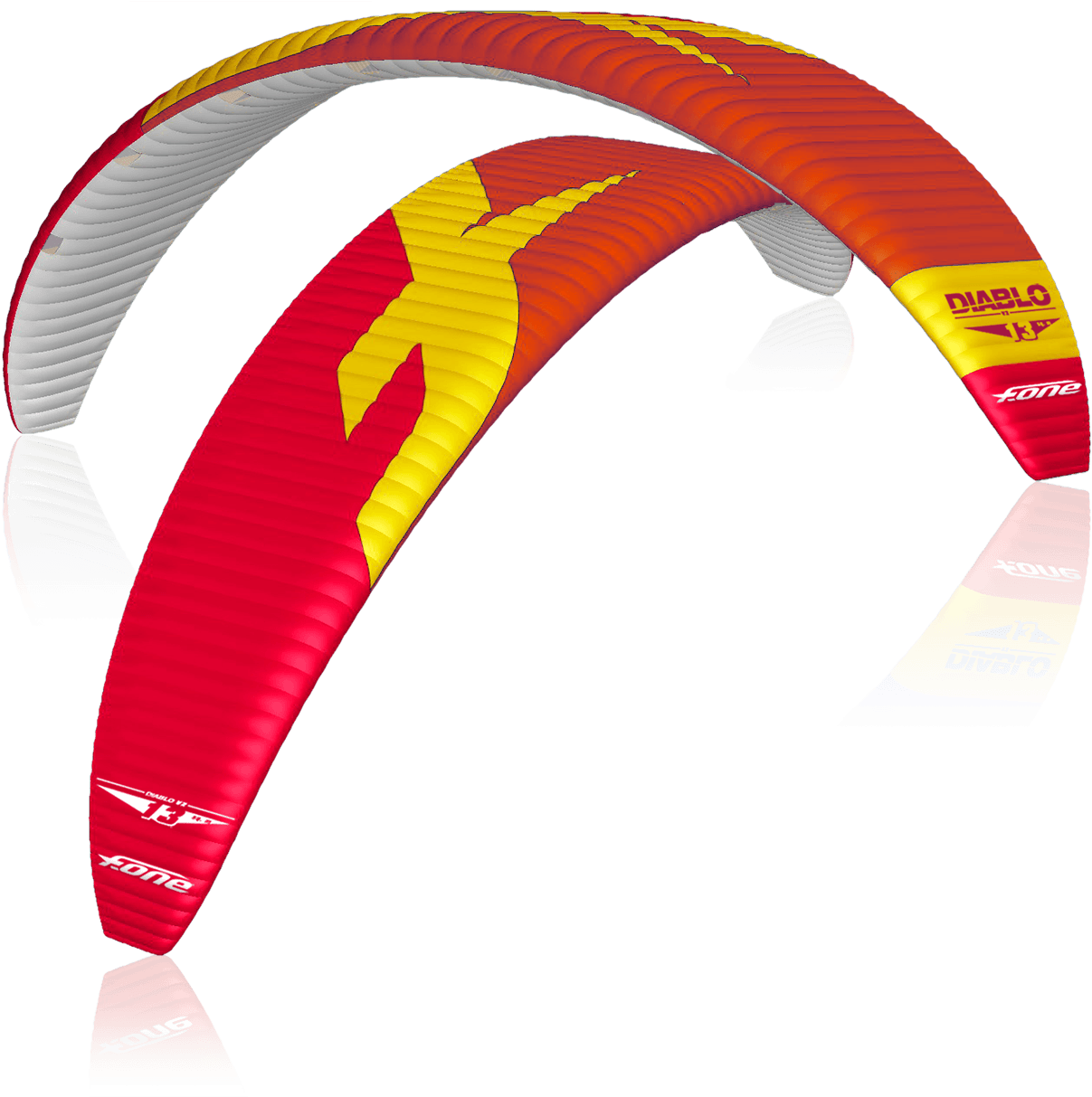 Dive Blue / Orange Diablo V3 11m2 Orange Yellow Brightred - Ailes Kitesurf À Caisson F-one Diablo V.2 2017 (1280x1280), Png Download
