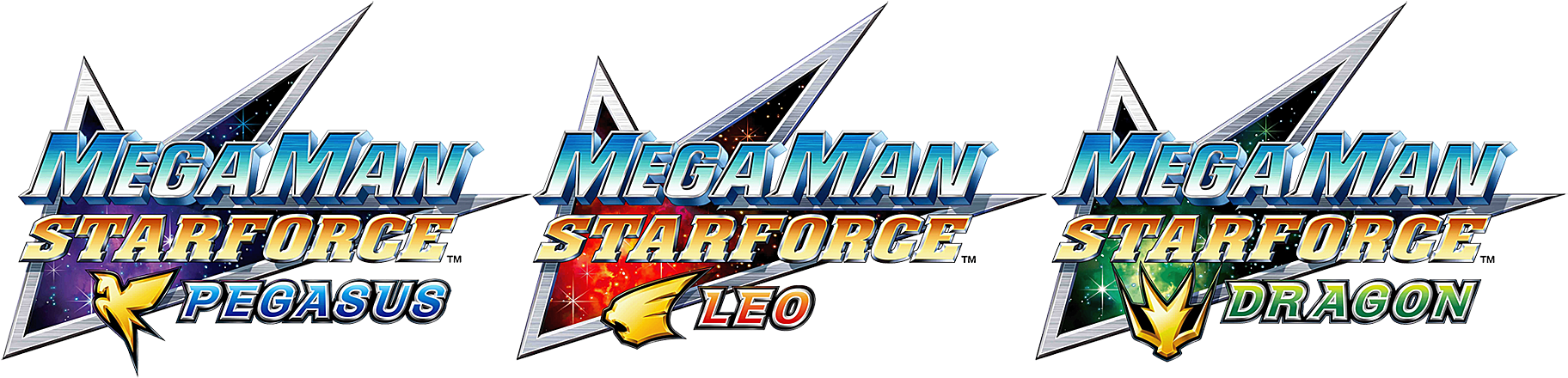 Mega Man Star Force Leo Pegasus Dragon Logo - Megaman Star Force Logo (1857x450), Png Download