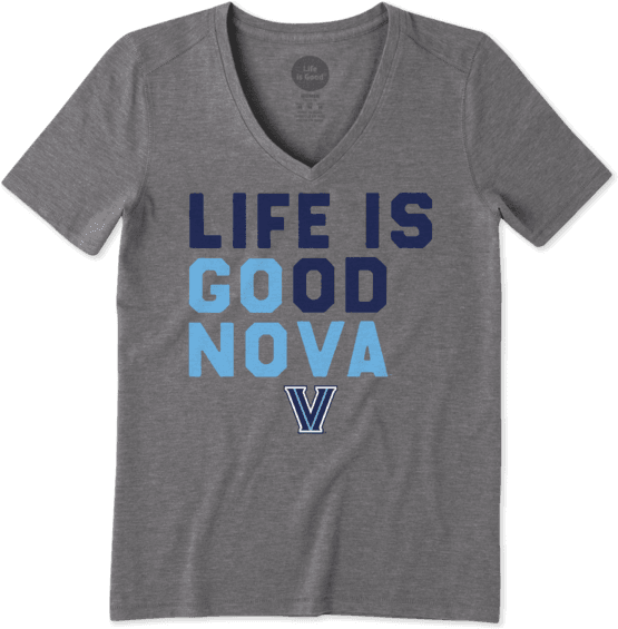 Women's Villanova Wildcats Lig Go Team Cool - Life Is Good Women's Notre Dame Love Cool Vee (570x570), Png Download