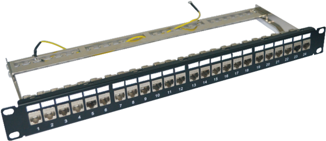 "19 1u Stp Cat6a Blank Patch Panel 24 Ports Without - Ningbo (1131x576), Png Download