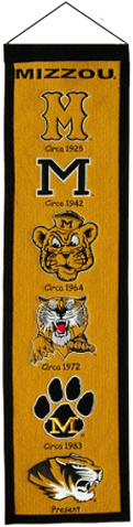 Missouri Tigers - Deluxe Framed Wool Heritage Banner (500x500), Png Download