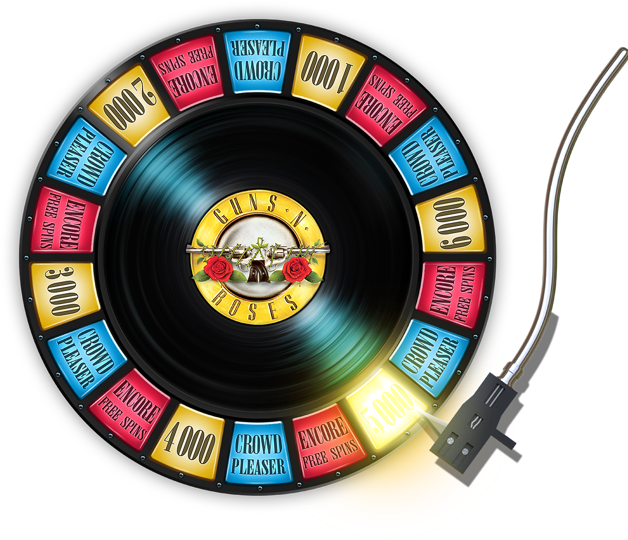 08 Extra Scatter-wheel Gn - Guns N Roses Slot Png (1500x1384), Png Download