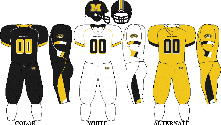 Big12 Uniform Mizzou - 1996 Mizzou Football Uniform (725x412), Png Download