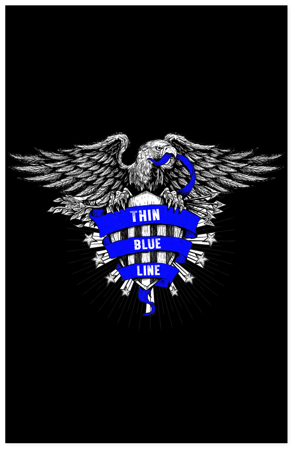 Thin Blue Line Poster - Thin Blue Line Eagle (1024x1024), Png Download