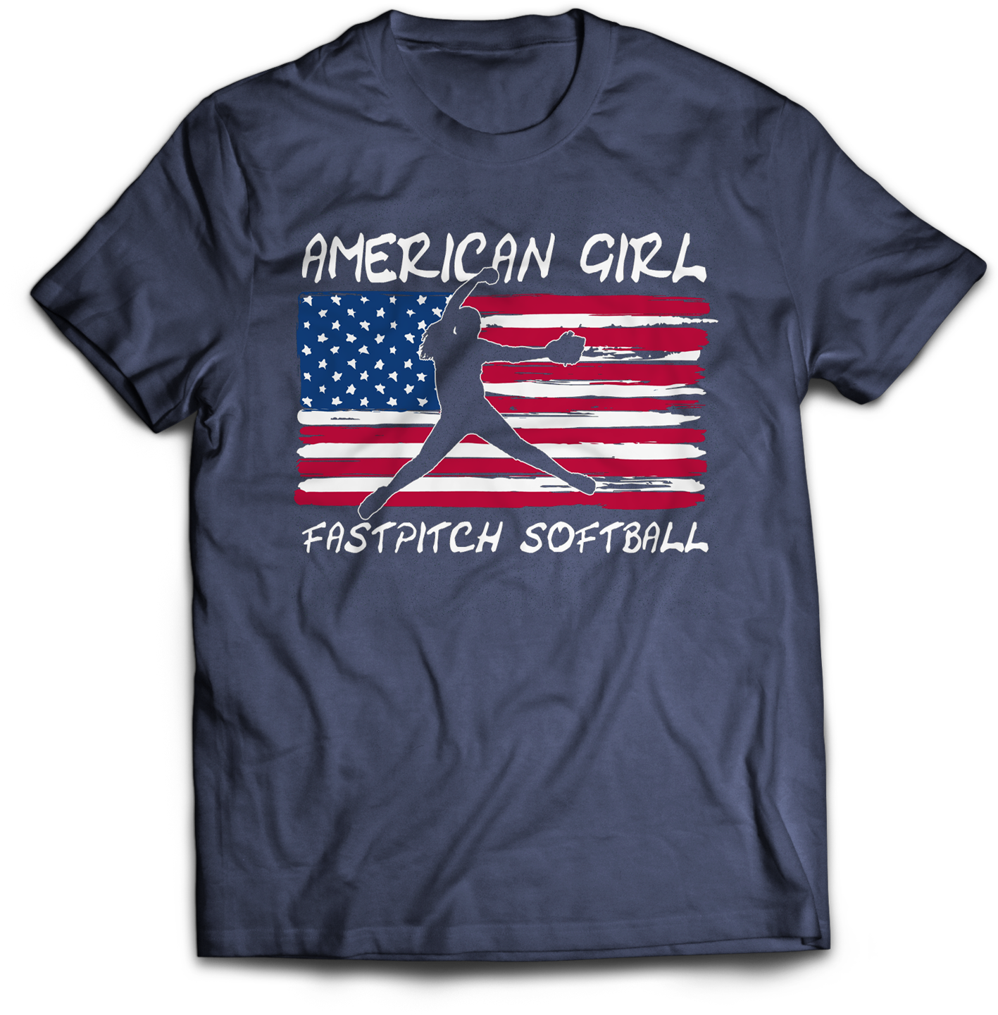 American Girl Softball Fastpitch Hnavy - T Shirt Dad Viking (1440x1610), Png Download