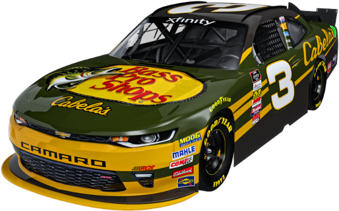 3 Bass Pro Shops / Cabela's Chevrolet Camaro Nascar - Richard Childress Racing (800x500), Png Download